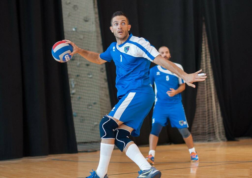 DANIELE CAPRARA IN AZIONE CON LA MAGLIA DELLA NAZIONALE AGLI EUROPEI