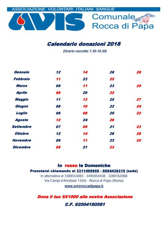 calendario 2018