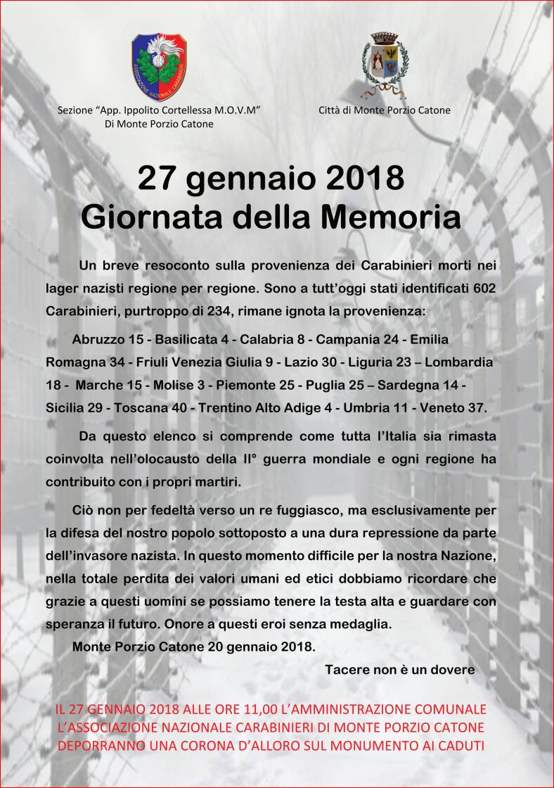 giornata della memoria monte porzio