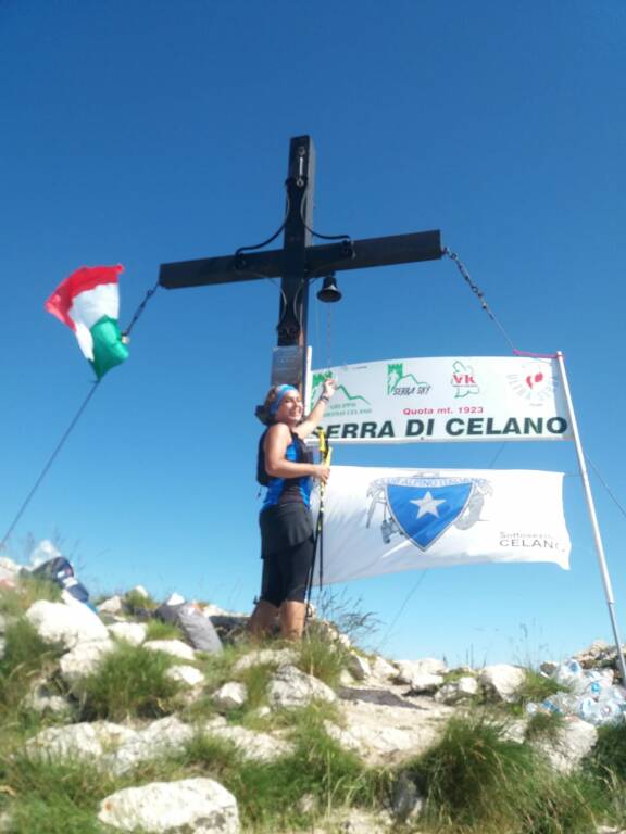 Katiuscia Abbafati durante un momento del Trail a Serra di Celano