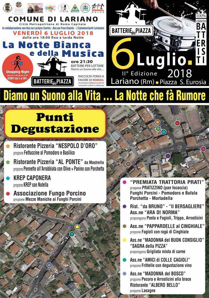 locandina evento BATTERIE IN PIAZZA E NOTTE BIANCA