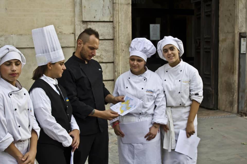 José Amici durante lo show cooking a Rieti