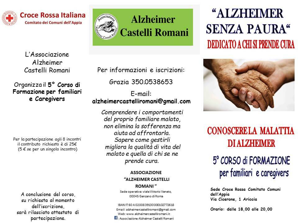 Brochure 5 Corso Alzheimer fronte