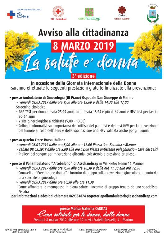 sanitario 8 marzo 2019