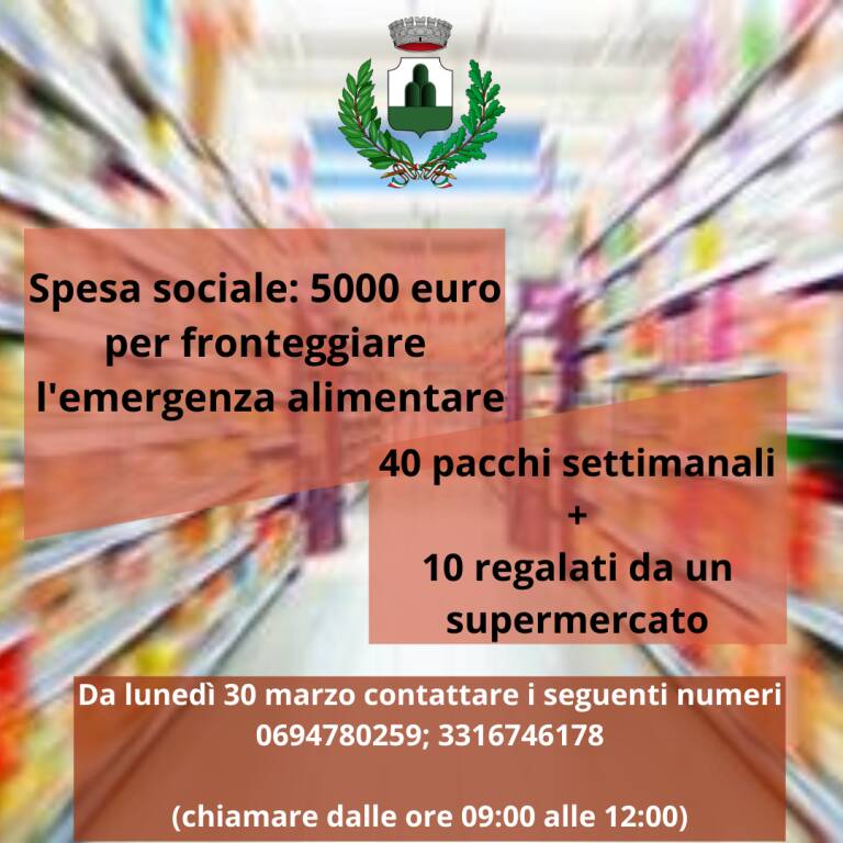 Spesa sociale_ 5000 euro per l'emergenza alimentare