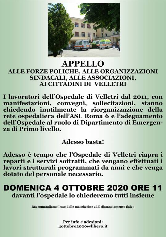 manifestazione ospedale