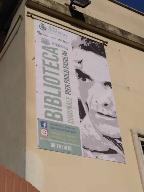 Nuova insegna Biblioteca Pier Paolo Pasolini Ciampino
