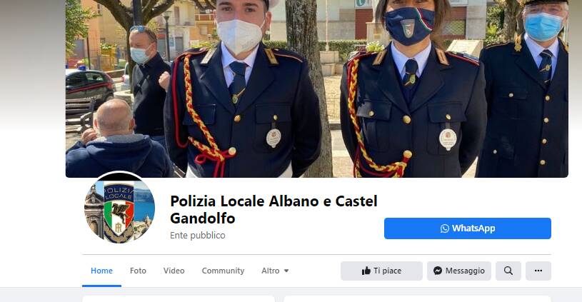 pagina facebook polizia locale albano