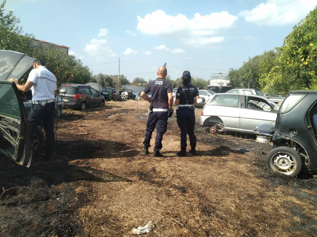 incendio lanuvio polizia locale