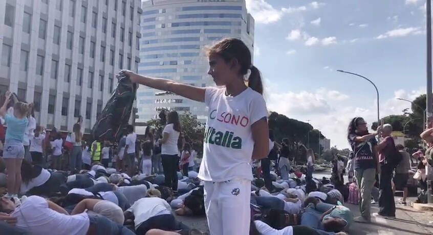protesta alitalia ita roma