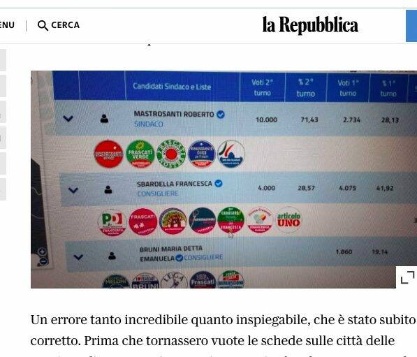 repubblica elezioni frascati