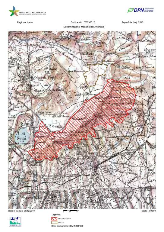 Mappa Monte Artemisio Velletri