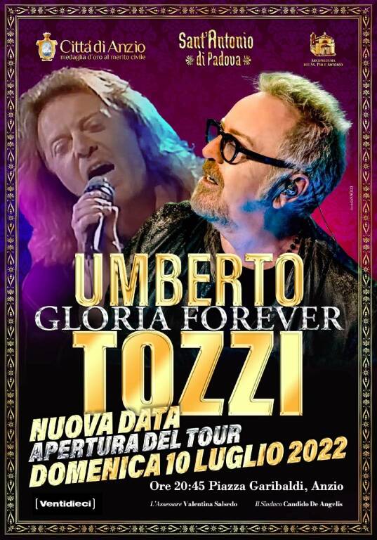 Umberto Tozzi Gloria Forever 2022 Anzio