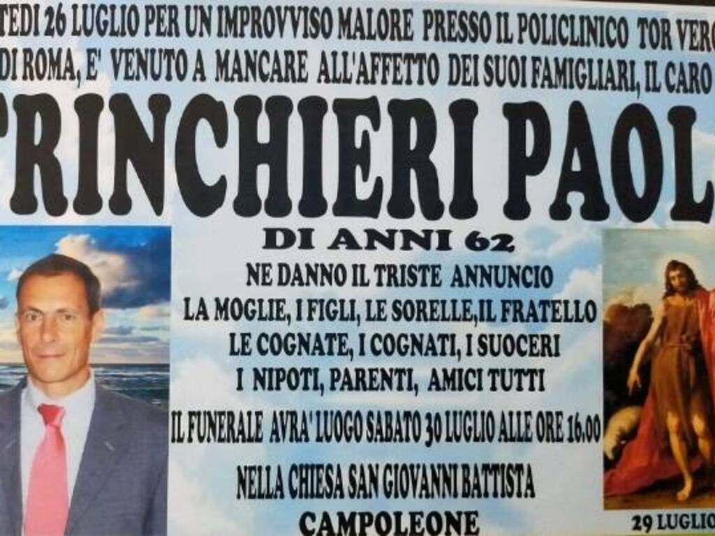 Paolo Trinchieri necrologio