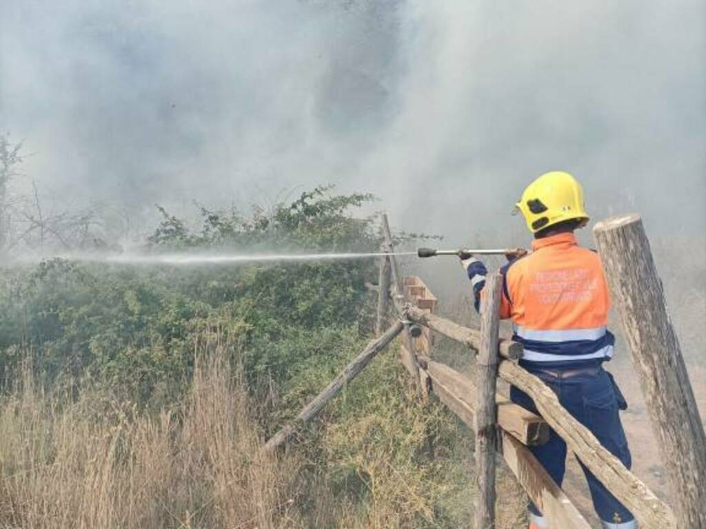 Incendio Pomezia, sul posto anche i Vigili del Fuoco di Marino e Nemi e la Protezione Civile di Albano e Genzano