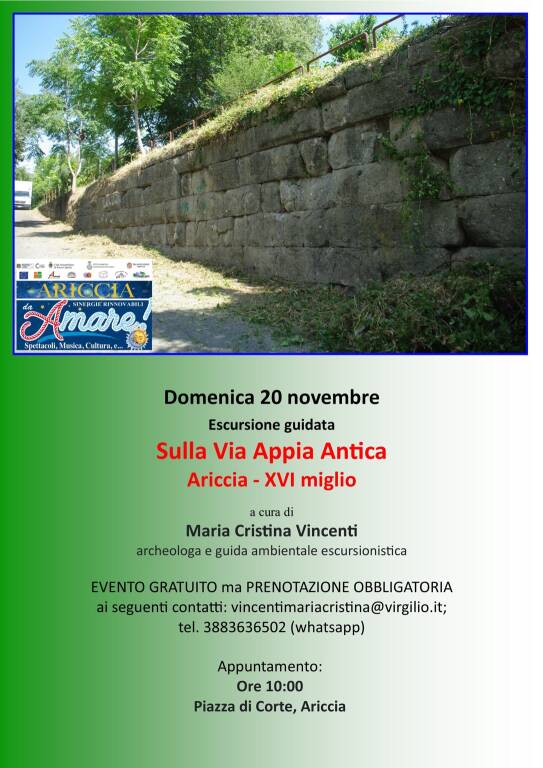 escursione via Appia ariccia