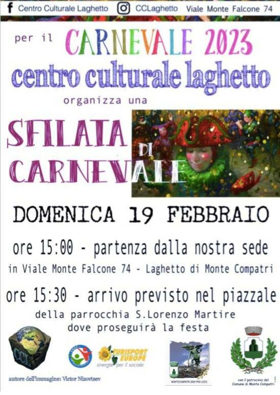 Carnevale Monte Compatri Laghetto 19 Feb 2023 Locandina