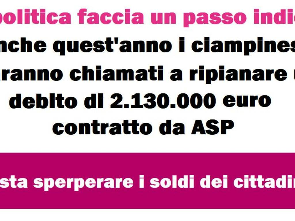 Italia Viva Ciampino debito Asp