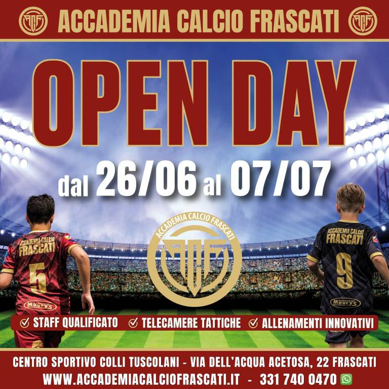 open day accademia calcio frascati
