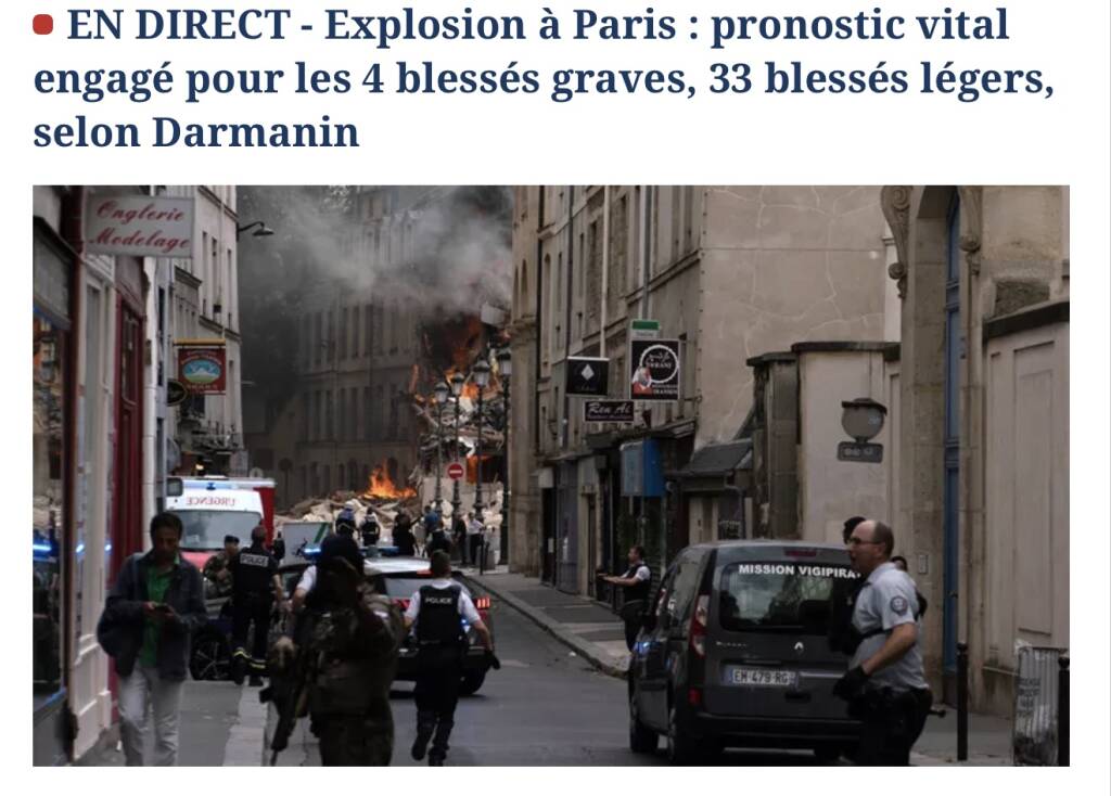 le figaro esplosione Parigi home page