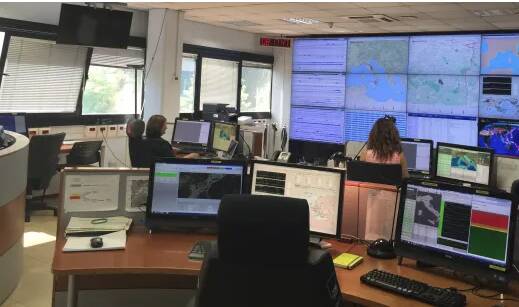 La Sala Operativa di Monitoraggio Sismico (INGV-Roma).