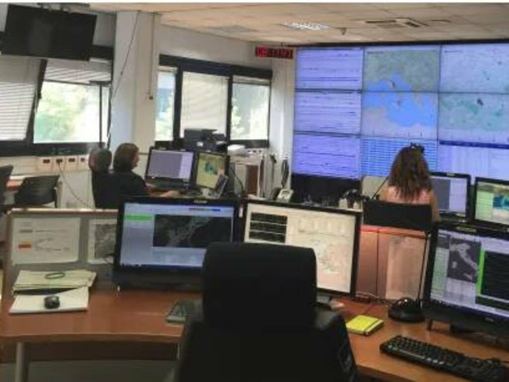 La Sala Operativa di Monitoraggio Sismico (INGV-Roma).