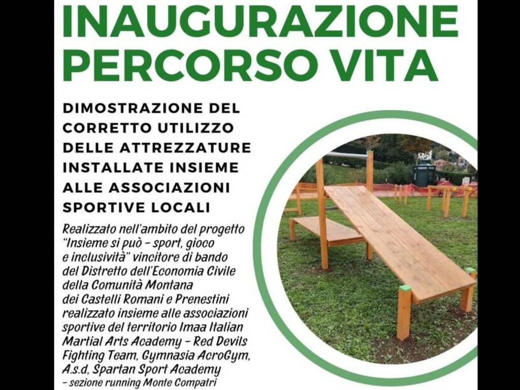 Monte Compatri Inaugurazione Percorso Vita 19 Nov 2023 Locandina Orizz