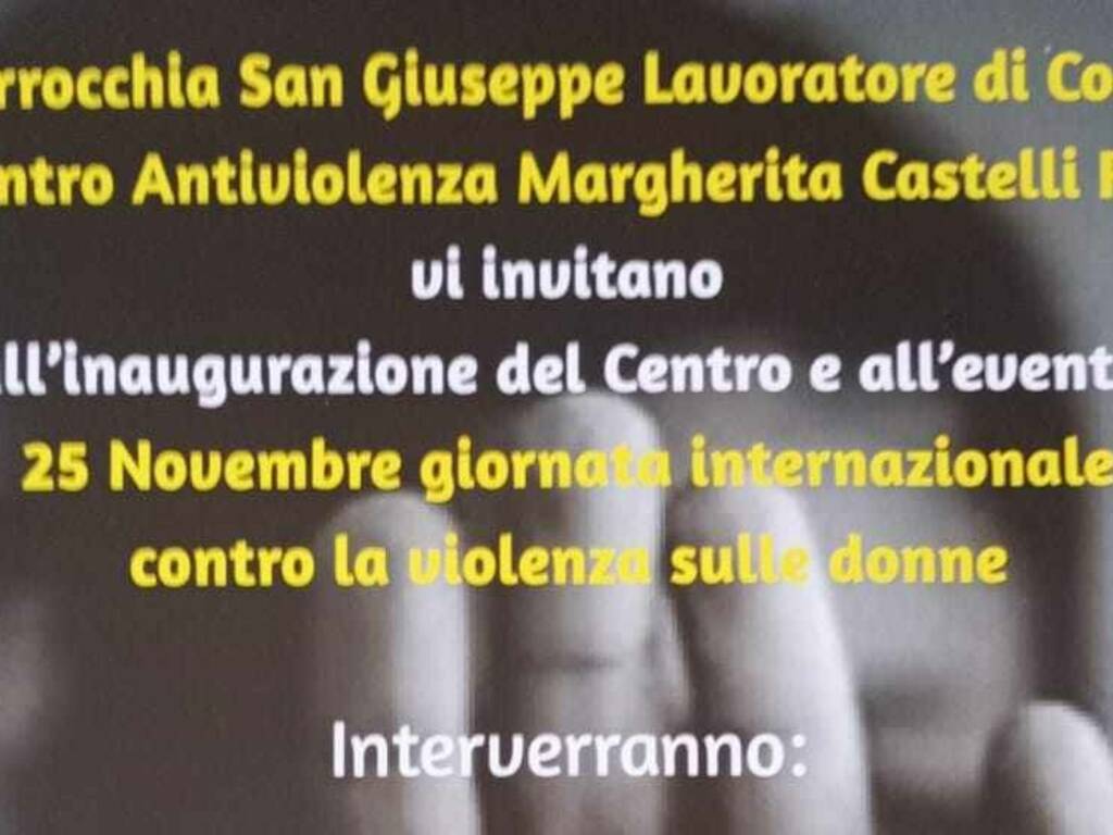 Centro Antiviolenza Margherita Castelli Romani Inaugurazione 25 Nov 2023 Locandina Orizz